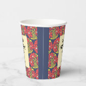 レトロファンキーグルーヴトリップ(幻覚体験)のようなデイジーフローラ誕生日 紙コップ (右)