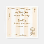 レトロファンキードードルエスプレッソマルティーニベイビーシャワー スタンダードカクテルナプキン (正面)