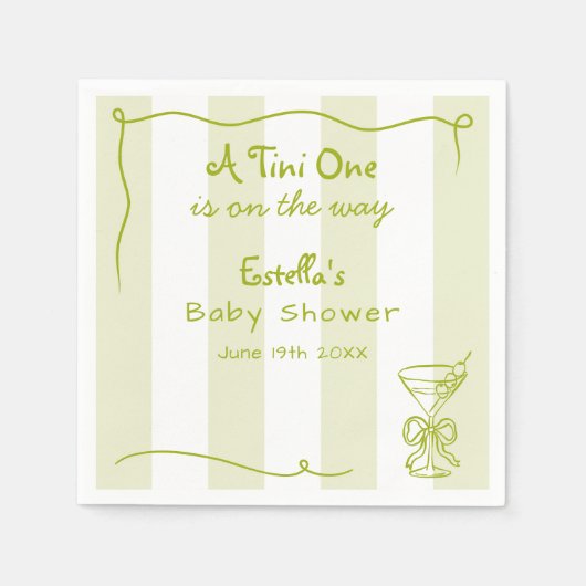 レトロファンキードードルダーティマルティーニベイビーシャワー スタンダードカクテルナプキン (正面)