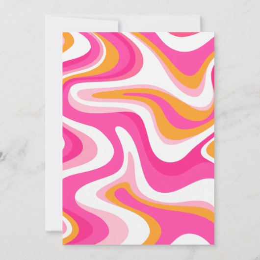 レトロファンキーピンクとオレンジの卒業招待状 招待状 (裏面)