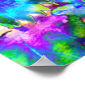 レトロファンキーブルーサンフラワー ポスター (角)