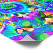 レトロファンキーブルーサンフラワー ポスター (角)