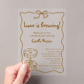 レトロファンキーラブイズブルーイングマルティーニブライダルシャワー アクリル招待状 (インサイチュ (ポータブル))