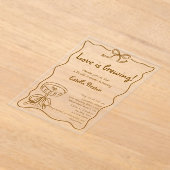 レトロファンキーラブイズブルーイングマルティーニブライダルシャワー アクリル招待状 (レイダウン)