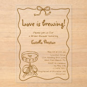 レトロファンキーラブイズブルーイングマルティーニブライダルシャワー アクリル招待状 (正面)