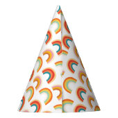 レトロファンキーレインボーGroovyカラフルパーティー帽子 パーティーハット (裏面)