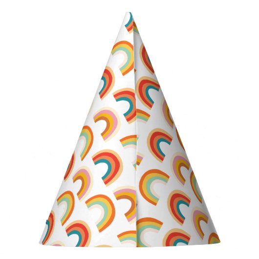 レトロファンキーレインボーGroovyカラフルパーティー帽子 パーティーハット (裏面)