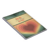 レトロファンキーロマンチックハートモノグラムノート ノートブック (右側)