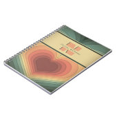 レトロファンキーロマンチックハートモノグラムノート ノートブック (左側)