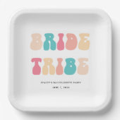 レトロファンキーヴィンテージブライド族バチェロレッテ ペーパープレート (正面)
