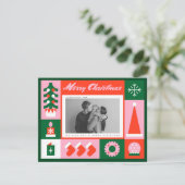 レトロファンキー写真クリスマス シーズンカード (スタンド正面)