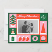 レトロファンキー写真クリスマス シーズンカード (正面)