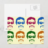 レトロファンキー口ひげ男 ポストカード (正面/裏面)