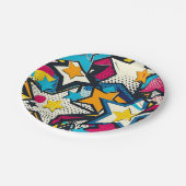 レトロファンキー抽象芸術漫画パタポップ・アートのーン ペーパープレート (アングル)