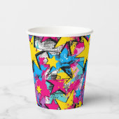 レトロファンキー抽象芸術漫画パタポップ・アートのーン 紙コップ (裏面)