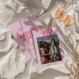 レトロファンキー明はっきりしたモダンるい写真結婚の セーブザデート