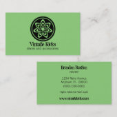 レトロファンキー開花名刺、ケリーグリーン 名刺 (正面/裏面)