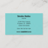 レトロファンキー開花名刺、ターコイズ 名刺 (裏面)