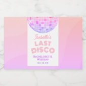 レトロファンキー70sピンクディスコボールバチェロレッテ リキュールボトルラベル (シングルラベル)