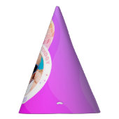 レトロファンキー90sディスコボールハッピーバースデー写真 パーティーハット (右)