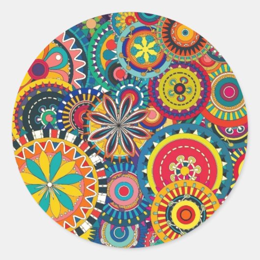 レトロファンクおもしろい ラウンドシール (正面)