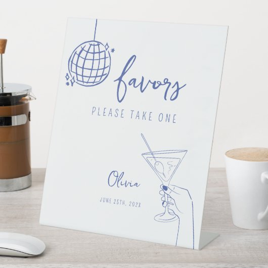 レトロファンシー手描きディスコ玉好意サイン 台座サイン (インサイチュ)