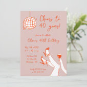 レトロファンシーBIrthdayパーティー招待 招待状 (スタンド正面)