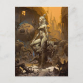 レトロファンタジーアートビューティフルウーマン ポストカード (正面)