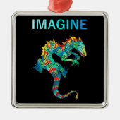 レトロファンタジードラゴンタトゥーギフト入れ墨 メタルオーナメント (正面)