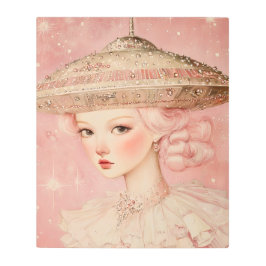 レトロファンタジー女性 メタルプリント