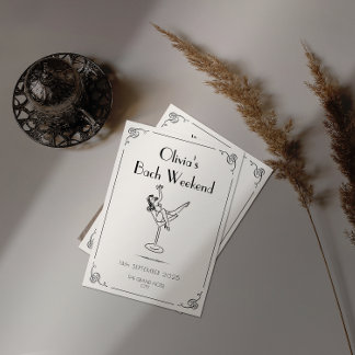 レトロファン&ウィムシー |固有のBachelorette 招待状