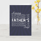 レトロファーザーズデイネイビーブルー日が差すこと カード (黄色い花)