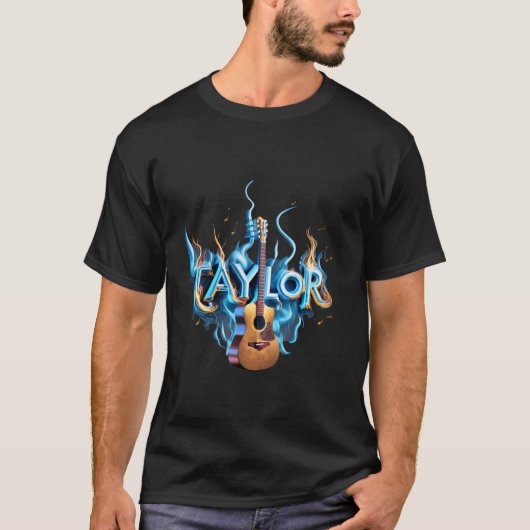 レトロファーストネームTAYLOR Guitar パーソナライズされた Groovy Tシャツ (正面)