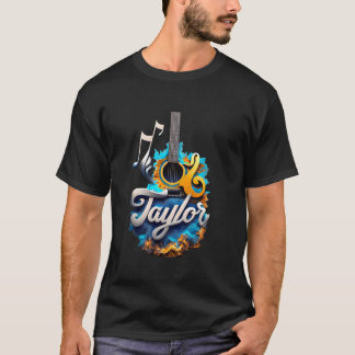 レトロファーストネームTAYLOR Guitar パーソナライズされた Groovy Tシャツ