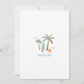 レトロファーストワイプアウトサーフサーフィン1st誕生日 招待状 (裏面)