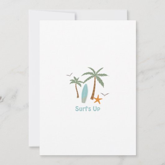 レトロファーストワイプアウトサーフサーフィン1st誕生日 招待状 (裏面)