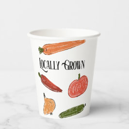 レトロファーマーズマーケット地元で育ったベビースシャワー 紙コップ