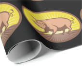 レトロファームピグ日が差すこと ラッピングペーパー (ロールコーナー)