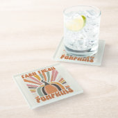 レトロファームフレッシュカボチャ ガラスコースター (アングル)