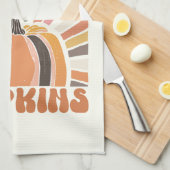 レトロファームフレッシュカボチャ キッチンタオル (四つ折り)