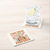 レトロファームフレッシュカボチャ スクエアペーパーコースター (インサイチュ)