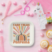 レトロファームフレッシュカボチャ ペーパープレート (パーティー)