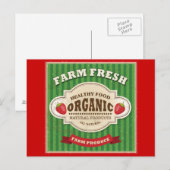 レトロファームフレッシュポスターデザイン ポストカード (正面/裏面)