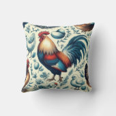 レトロファームルースターパターン クッション (裏面)