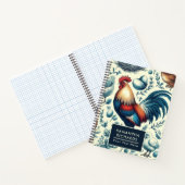 レトロファームルースターパターン ノートブック (内部)