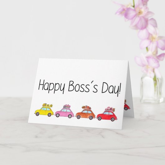 レトロフィアット500のボスの日 カード (蘭)