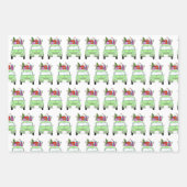 レトロフィアット500クリスマスプレゼント ラッピングペーパーシート (正面2)