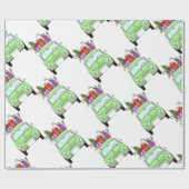 レトロフィアット500クリスマスプレゼント ラッピングペーパー (フラット)