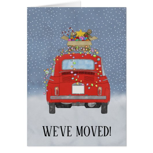 レトロフィアット500車の新しいアドレスのお知らせ (正面)