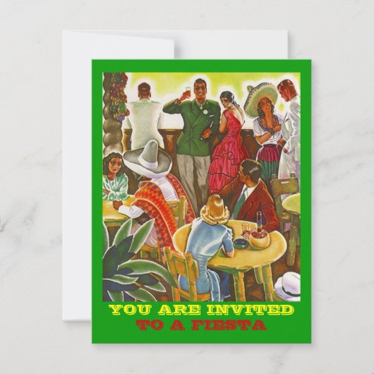 レトロフィエスタ招待状カラフルパーティー始動装置 招待状 (正面)